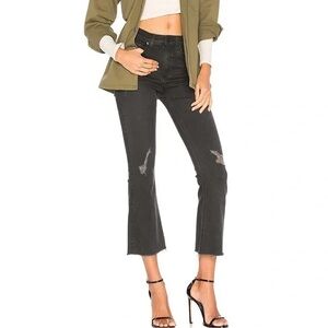 Rag & Bone 10 Inch Crop Flare Raw Hemp Jeans In Blackthorne